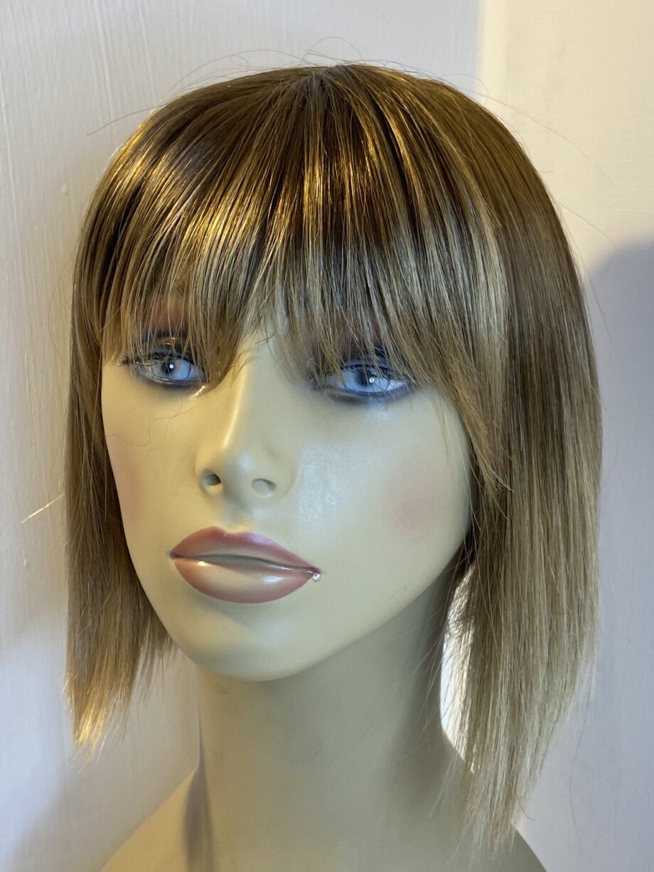 Rooted blonde/brown Rene of Paris wig. Brms477