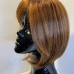 Shiny sleek red mid length wig. Rms524