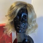 Modern style wavy blonde wig. Bblmw322