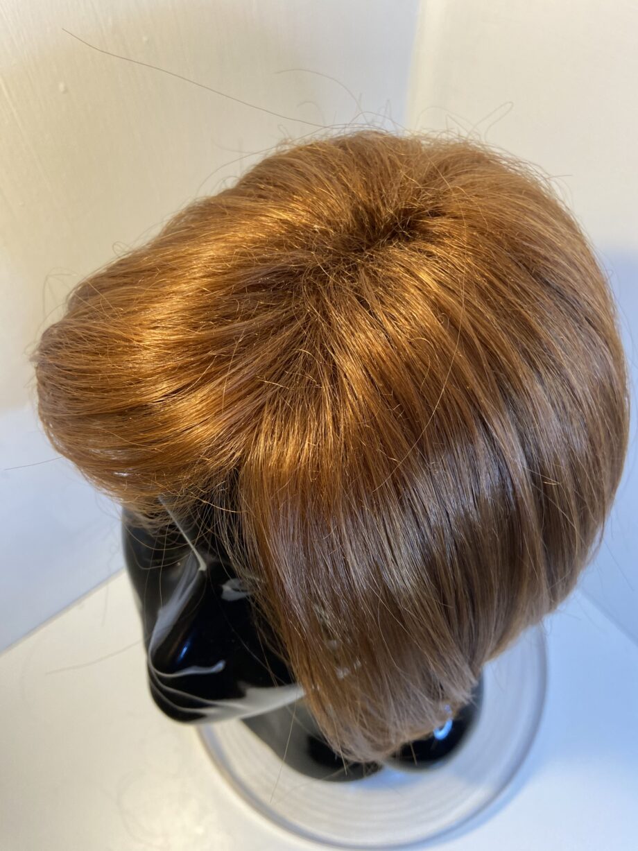 Shiny sleek red mid length wig. Rms524