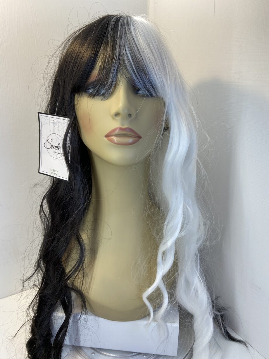 Black white long wavy wig. B/wlw622