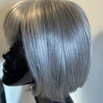 Silver grey mid length designer boxed wig. Bgms327