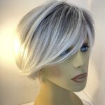 New Silver rooted short wig. Gss618