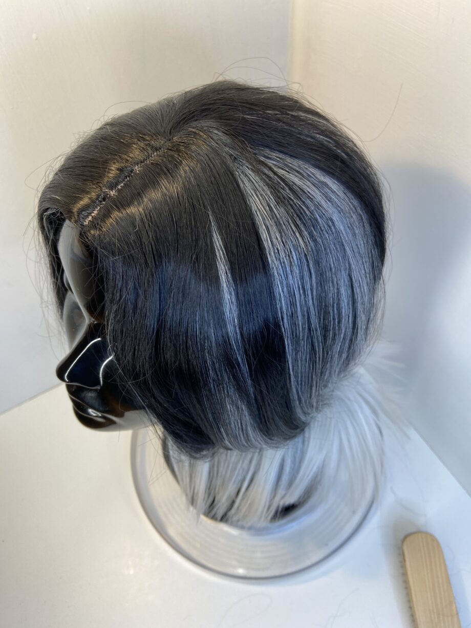 New Black white long soft cap wig. Bwls905