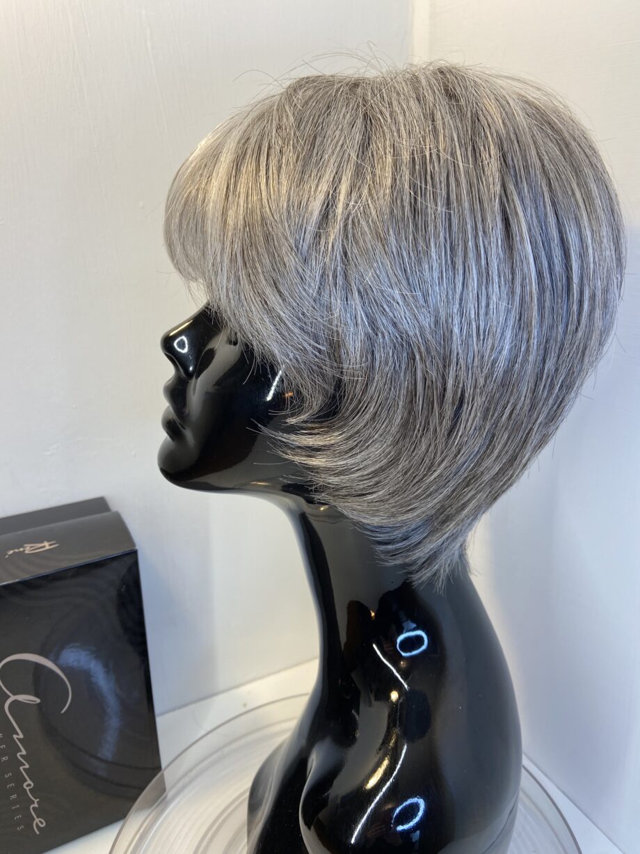 As new silver stone short Rene of Paris wig. Bgss352