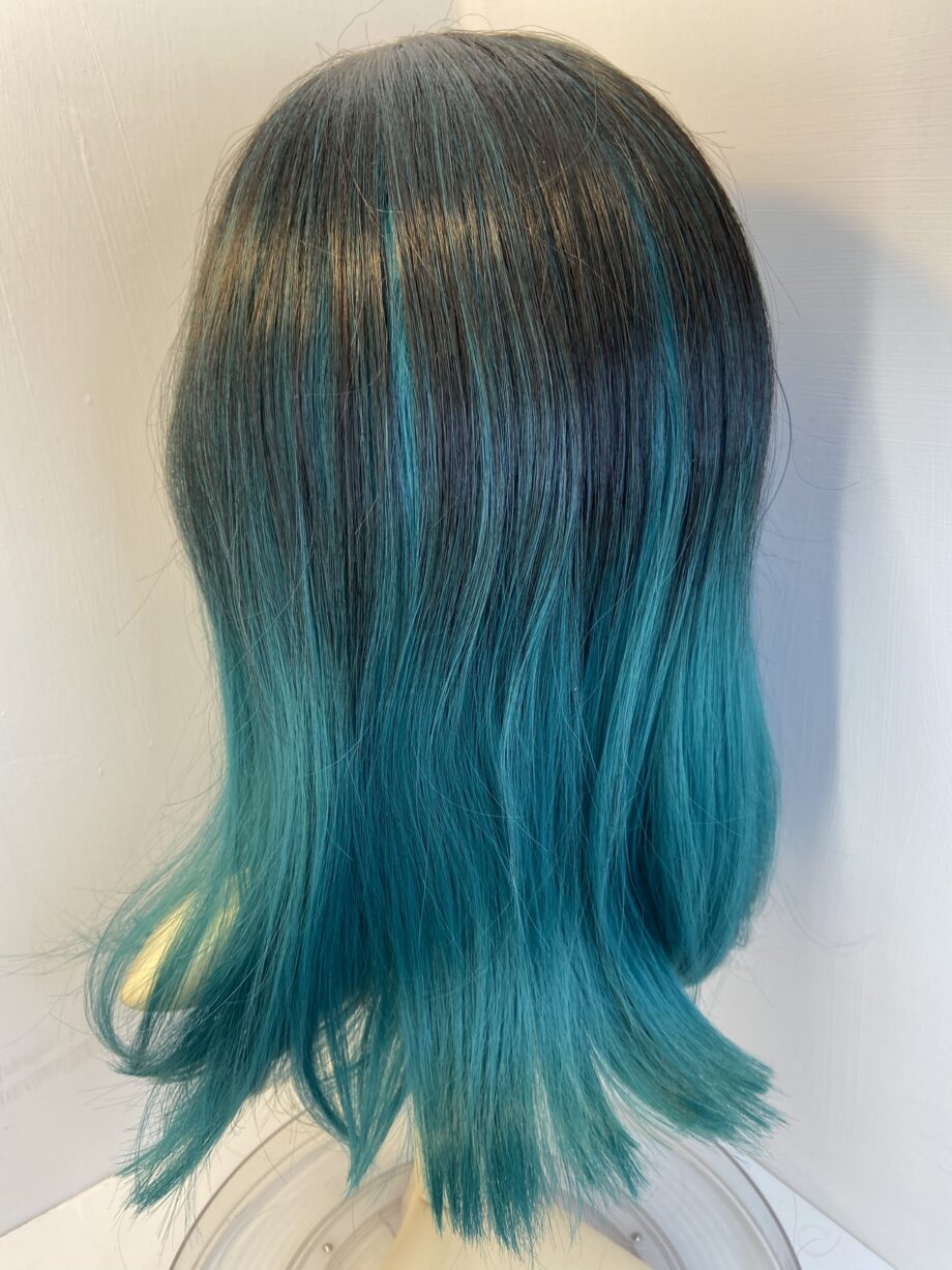 New green blue long black wig. Greenls903