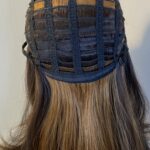Very long brown highlighted wig. Brls356