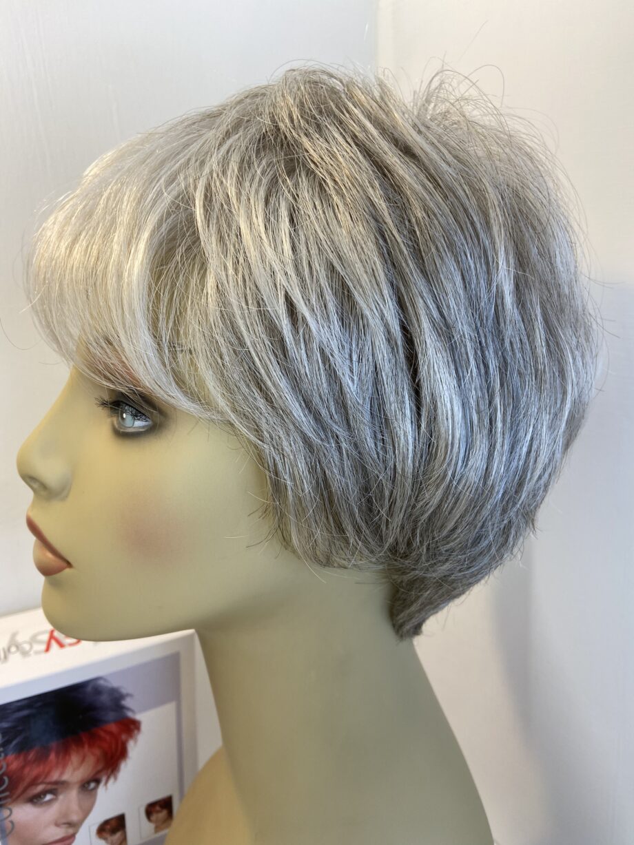 Silver natural Gisela Mayer soft cap wig. Bsss346