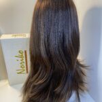 Very long brown highlighted wig. Brls356