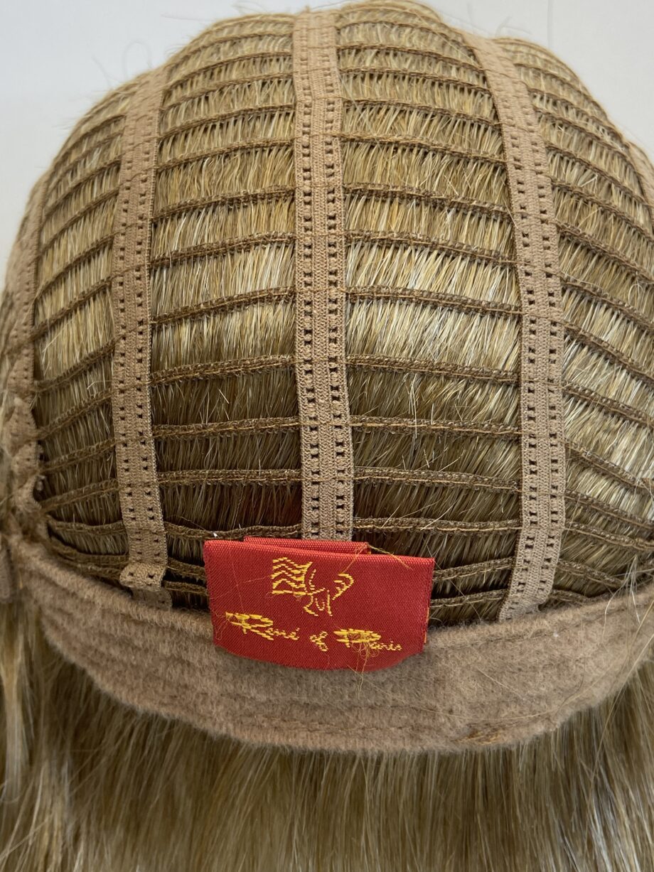Shiny blonde Rene of Paris wig. Blms545