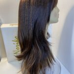Very long brown highlighted wig. Brls356