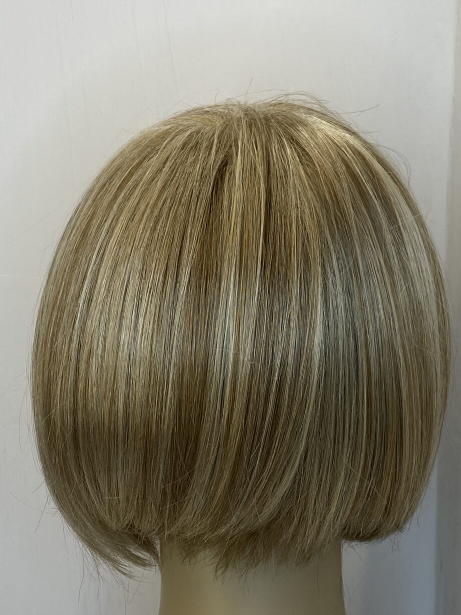 Shiny blonde Rene of Paris wig. Blms545