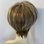 Noriko short blonde highlighted wig. Blss720