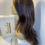 Very long brown highlighted wig. Brls356