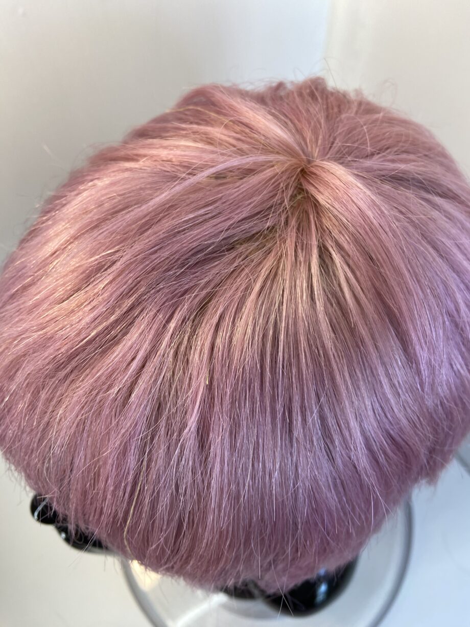 Human man hair pink wig. Pss734