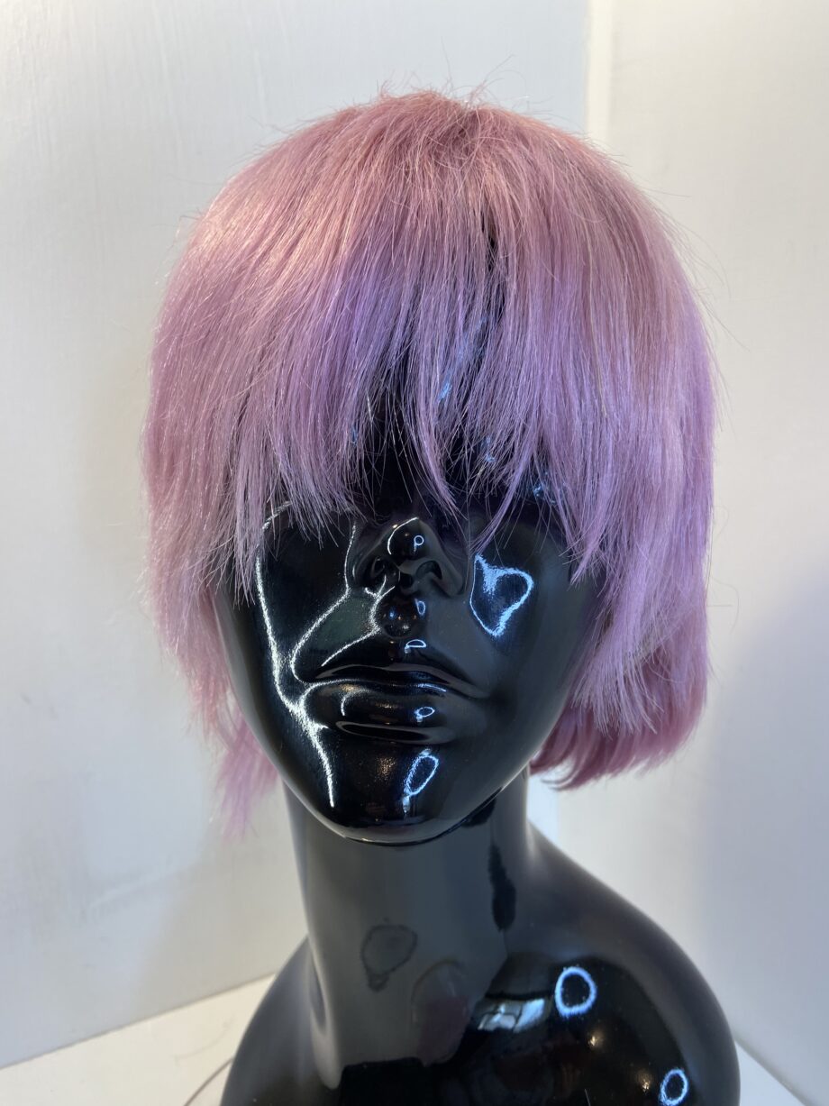 Human man hair pink wig. Pss734