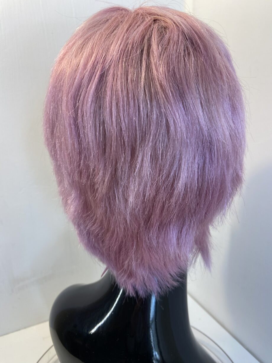 Human man hair pink wig. Pss734
