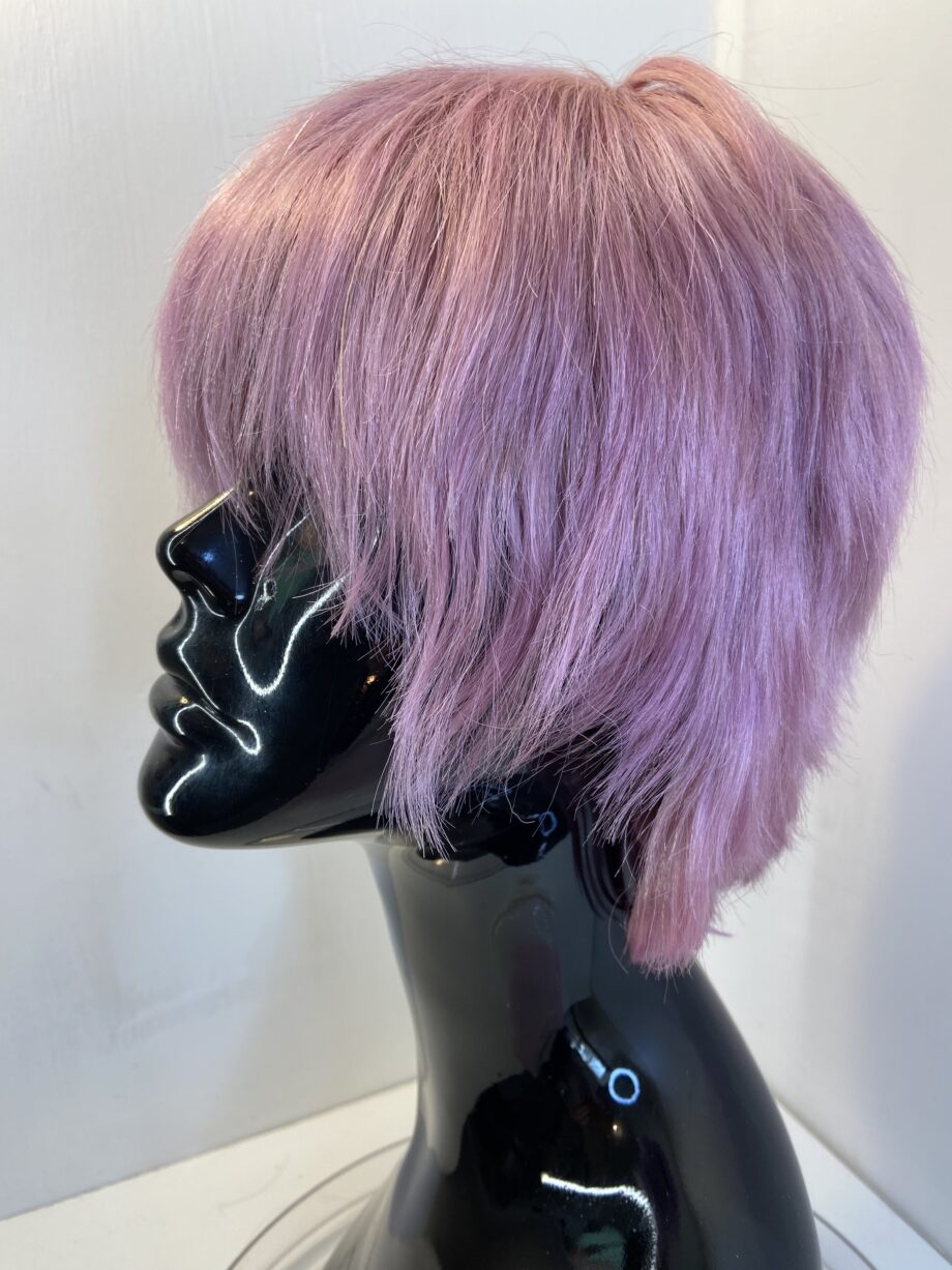 Human man hair pink wig. Pss734