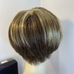 Short highlighted brown natural image wig. Bblss398