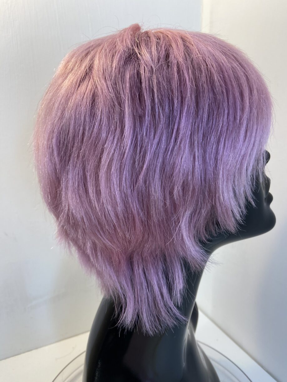 Human man hair pink wig. Pss734