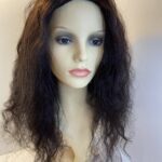 long wavy dark brown soft cap wig. Brlw813