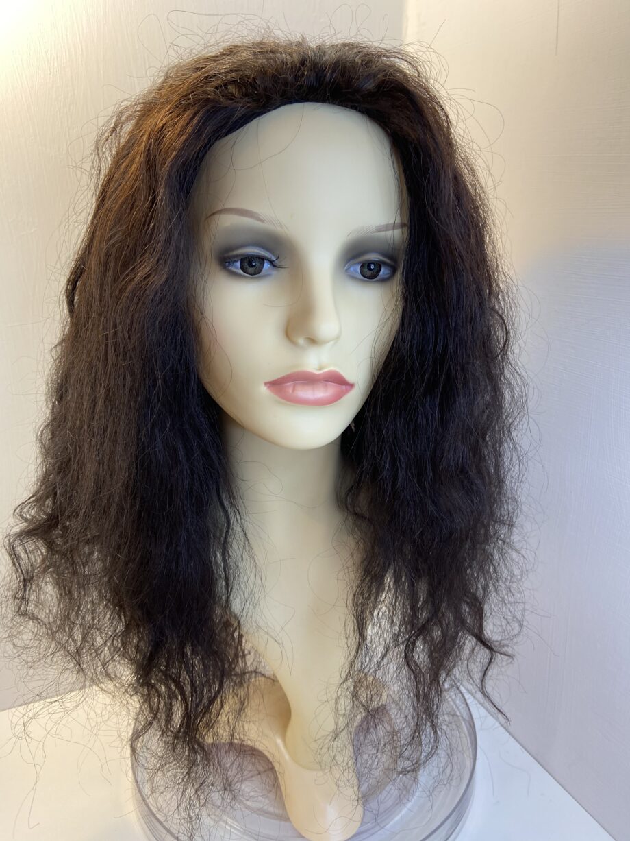 long wavy dark brown soft cap wig. Brlw813