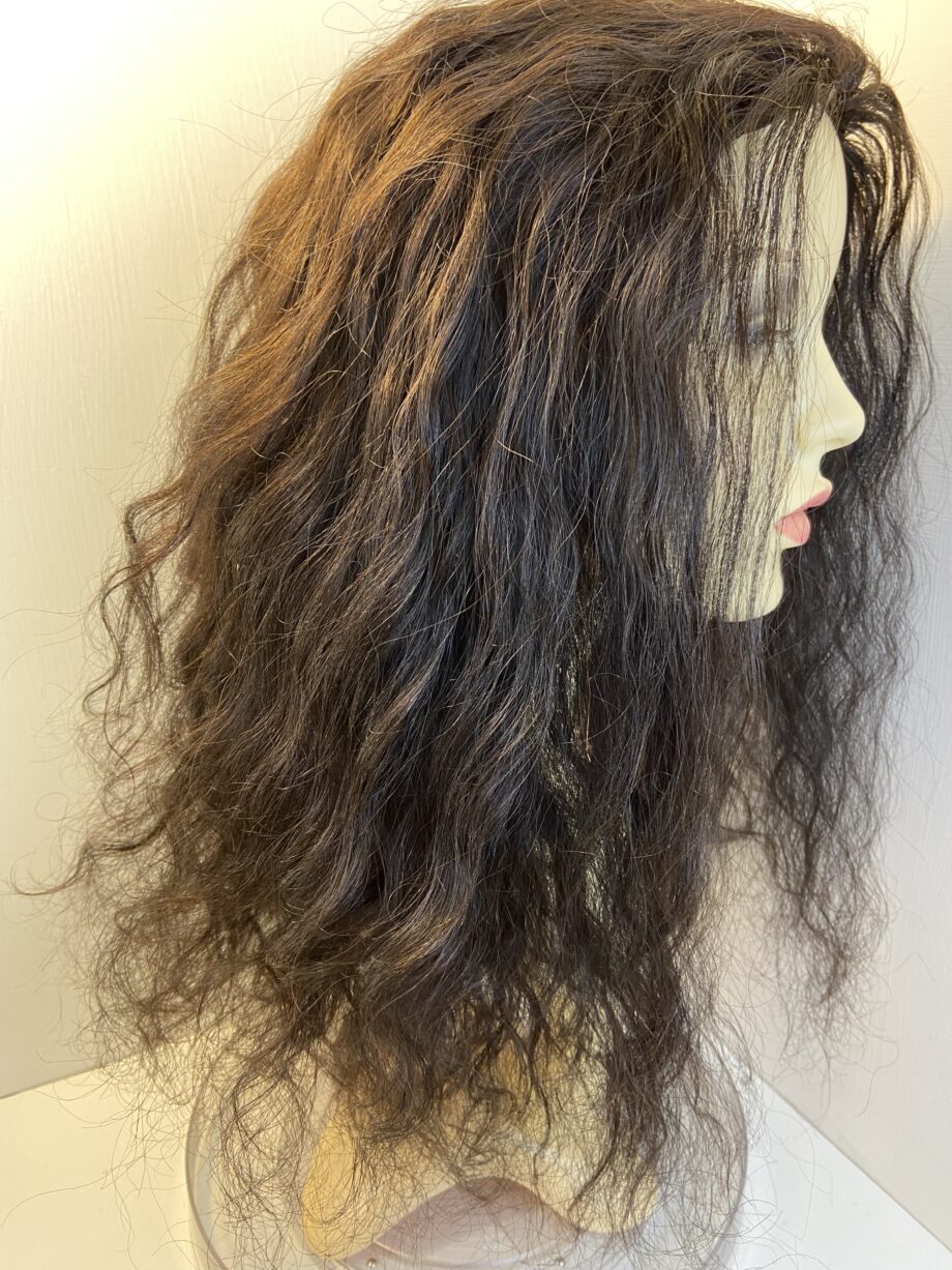 long wavy dark brown soft cap wig. Brlw813