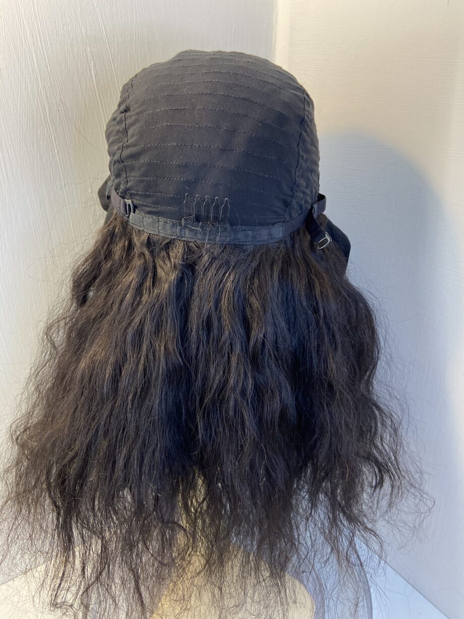 long wavy dark brown soft cap wig. Brlw813