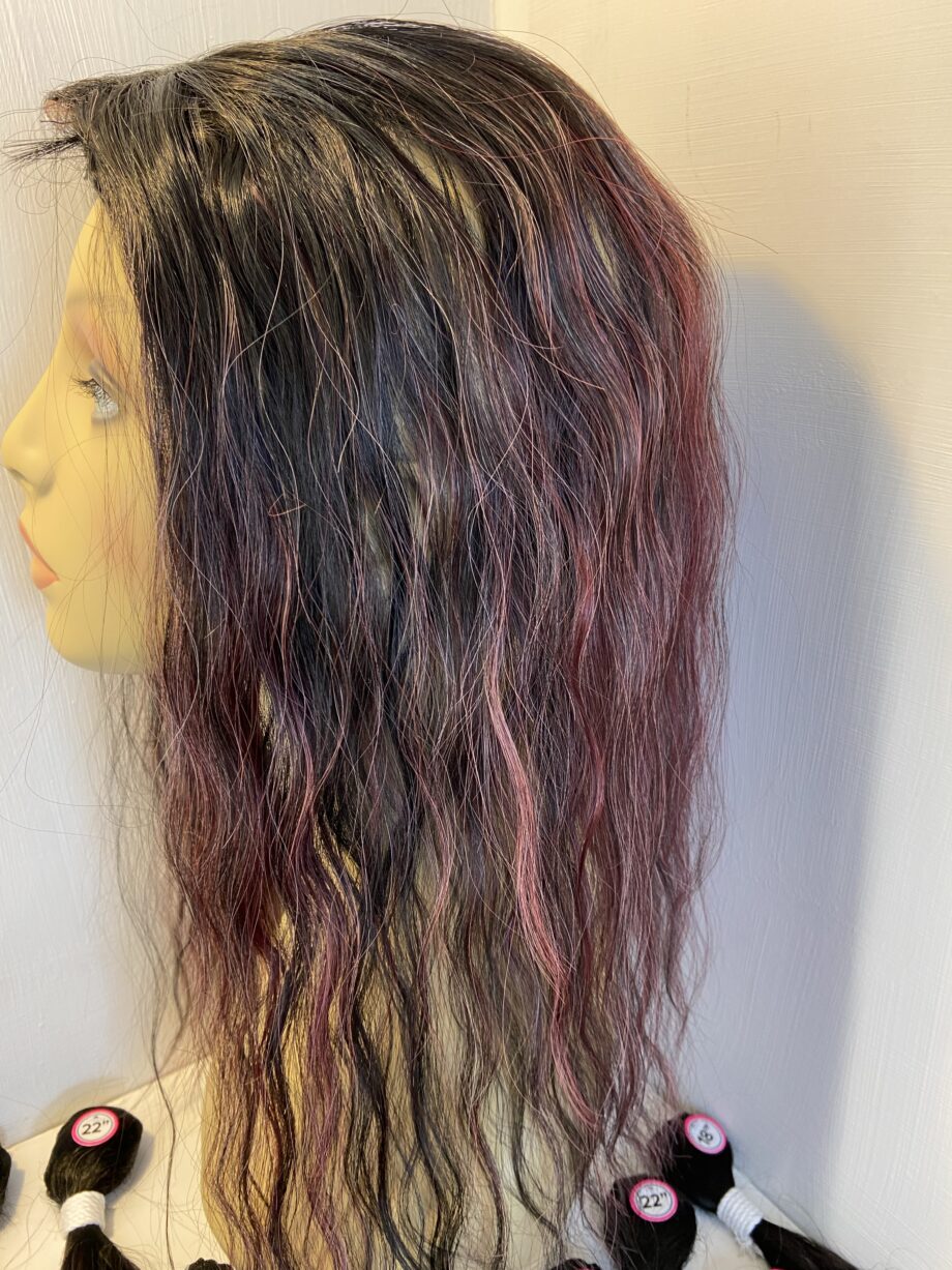 12 extensions 2 hair pieces. Brown / plum. Brlw418