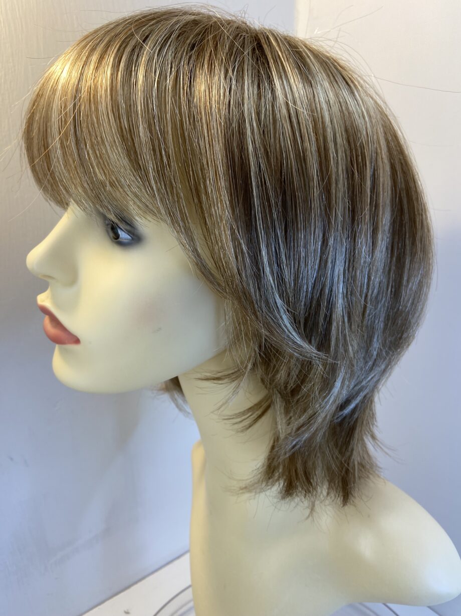 Blonde as new mid length wig. Rene of Paris. Blms430