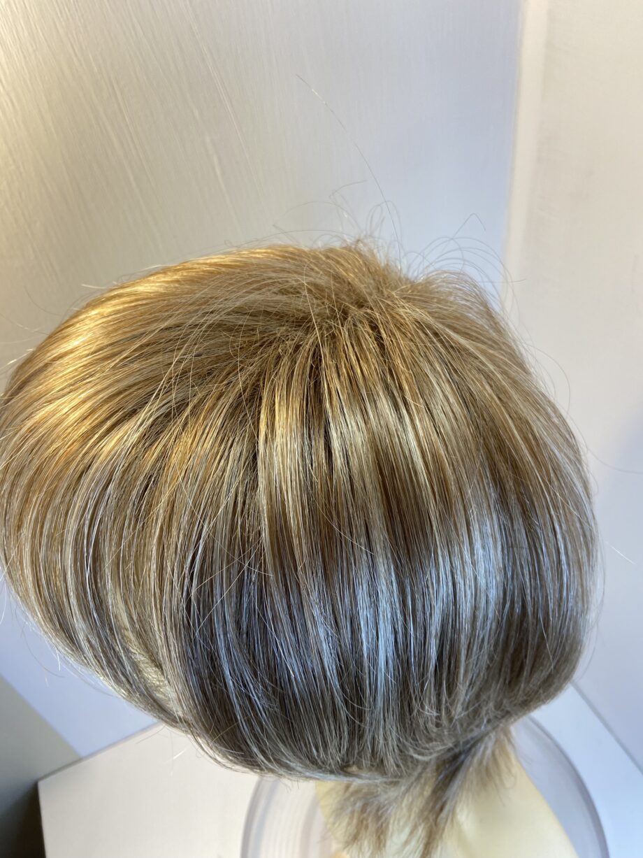 Blonde as new mid length wig. Rene of Paris. Blms430