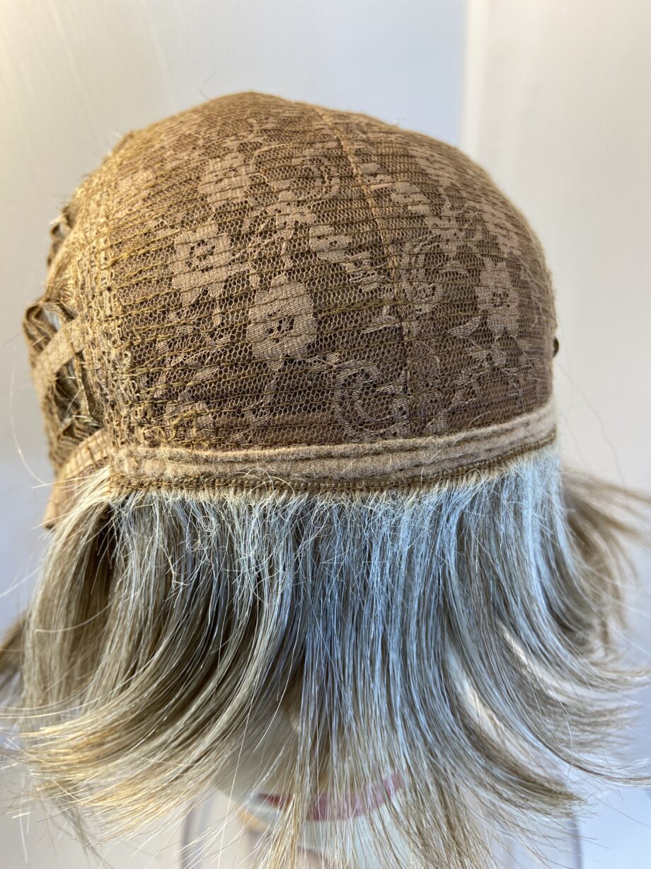 Blonde as new mid length wig. Rene of Paris. Blms430