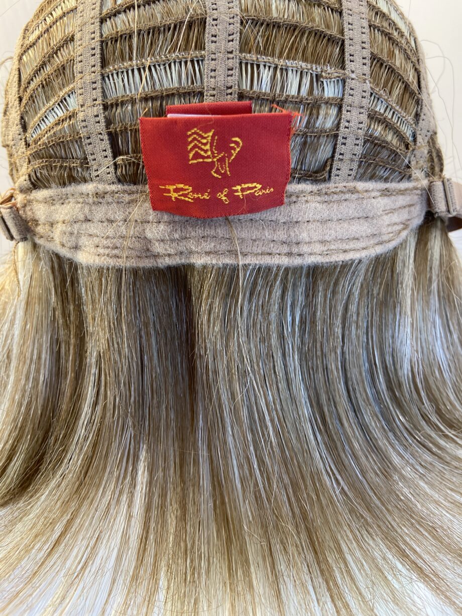 Blonde as new mid length wig. Rene of Paris. Blms430