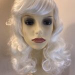 New white long curly wig. Wlw593