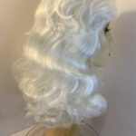New white long curly wig. Wlw593