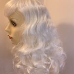 New white long curly wig. Wlw593