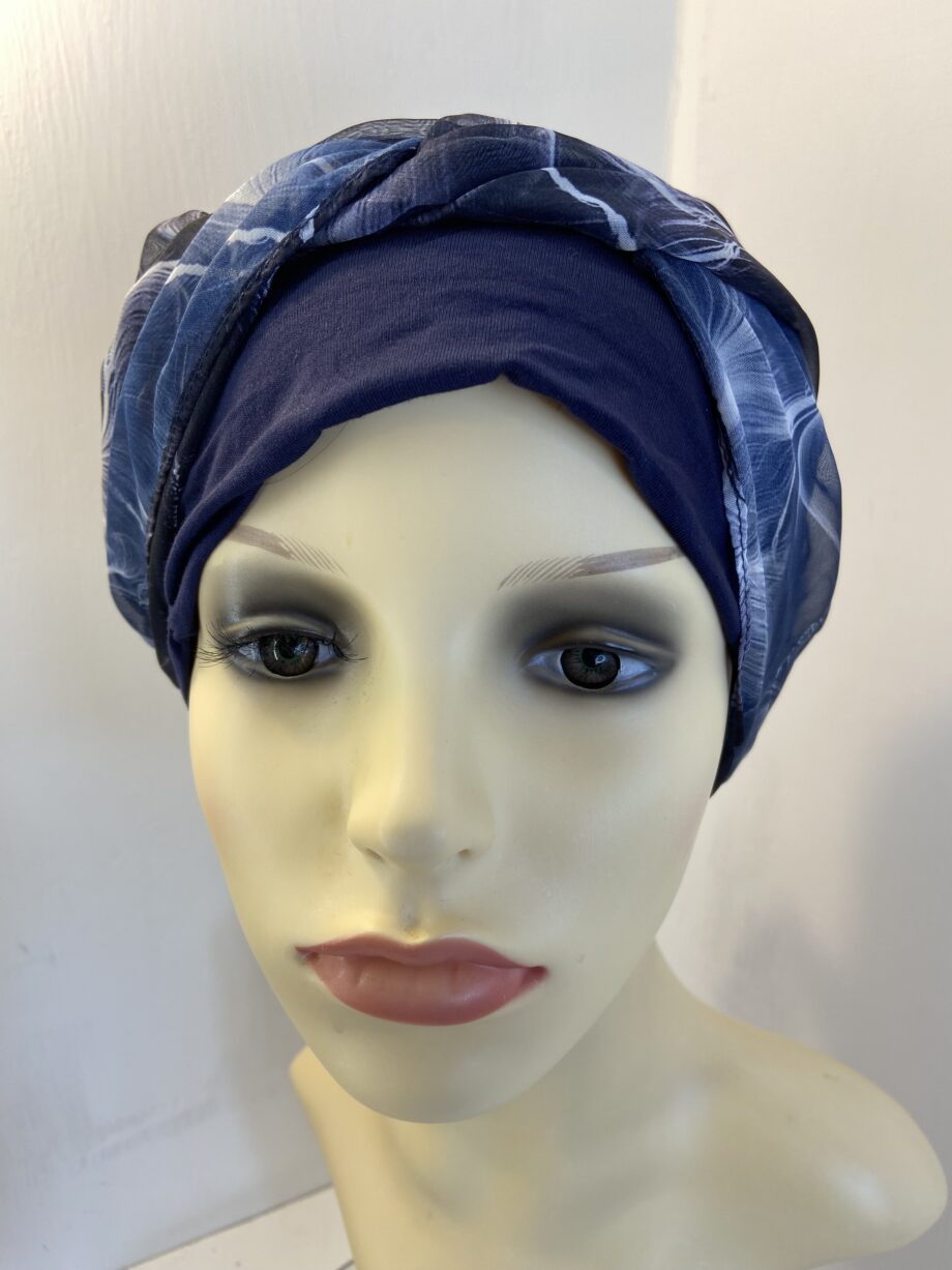 Turban with ribbons navy. 78