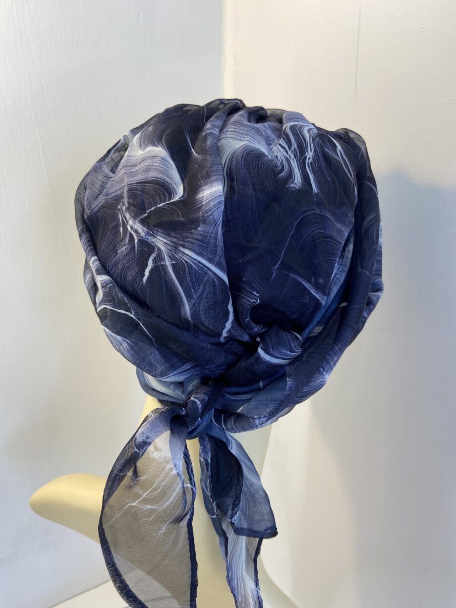 Turban with ribbons navy. 78
