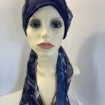 Turban with ribbons navy. 78