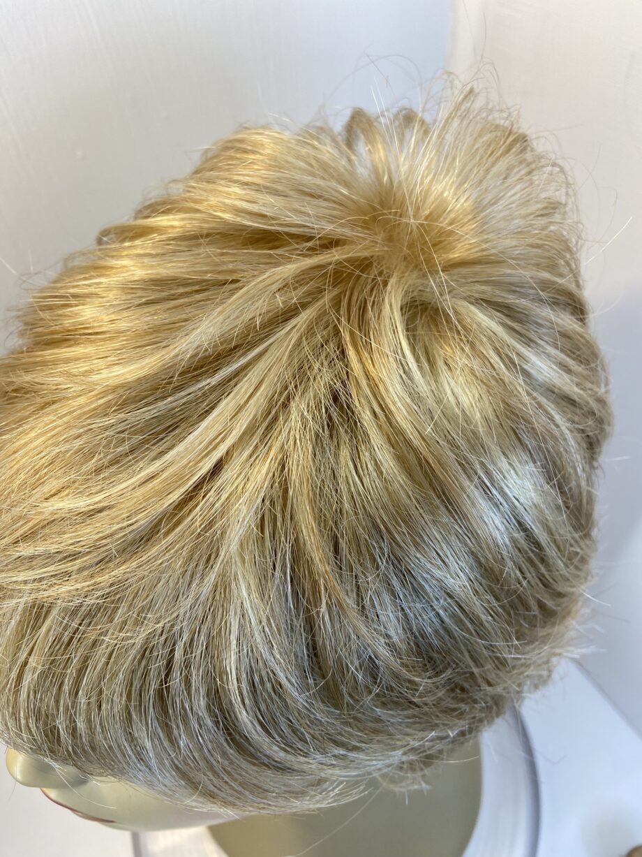 Short blonde natural image wig. Blss836