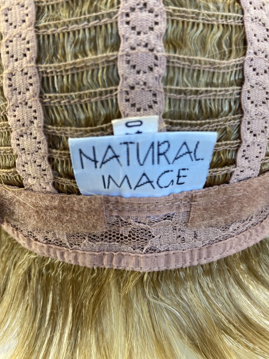 Short blonde natural image wig. Blss836