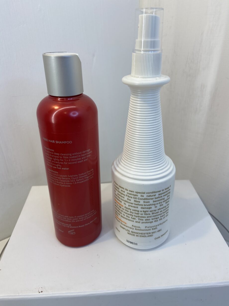 Shampoo and conditioner. 98