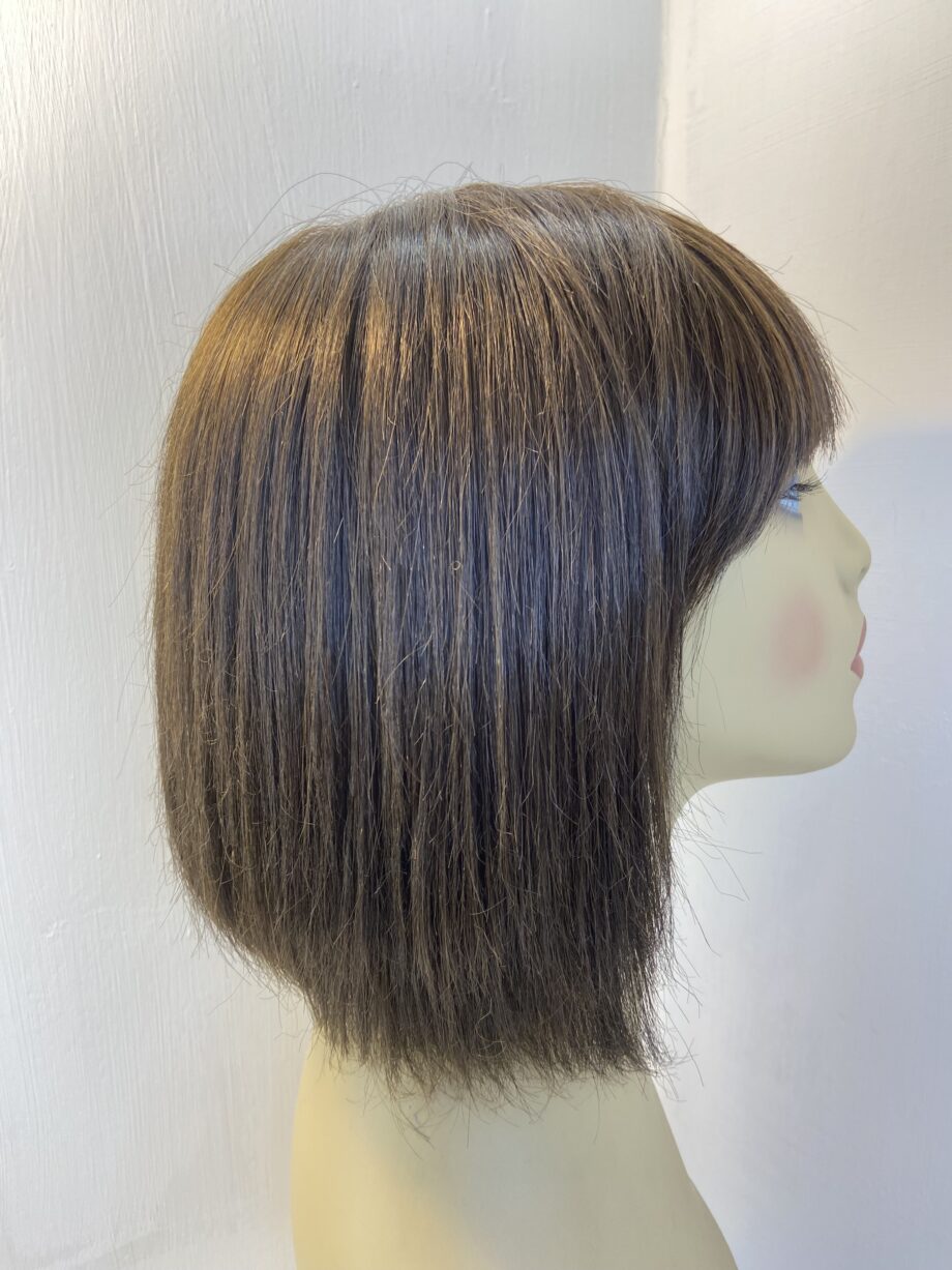 Dark brown shiny Rene of Paris wig. Brms10