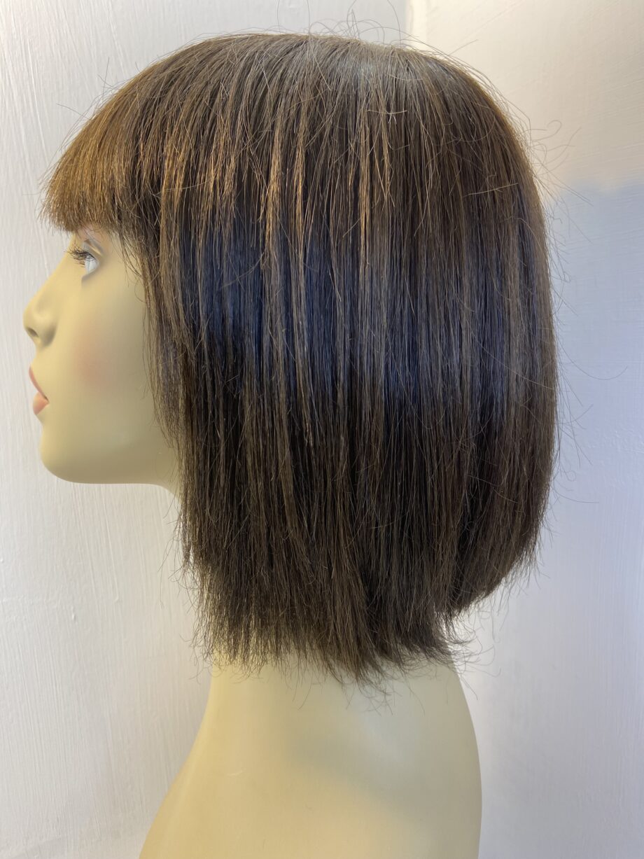 Dark brown shiny Rene of Paris wig. Brms10