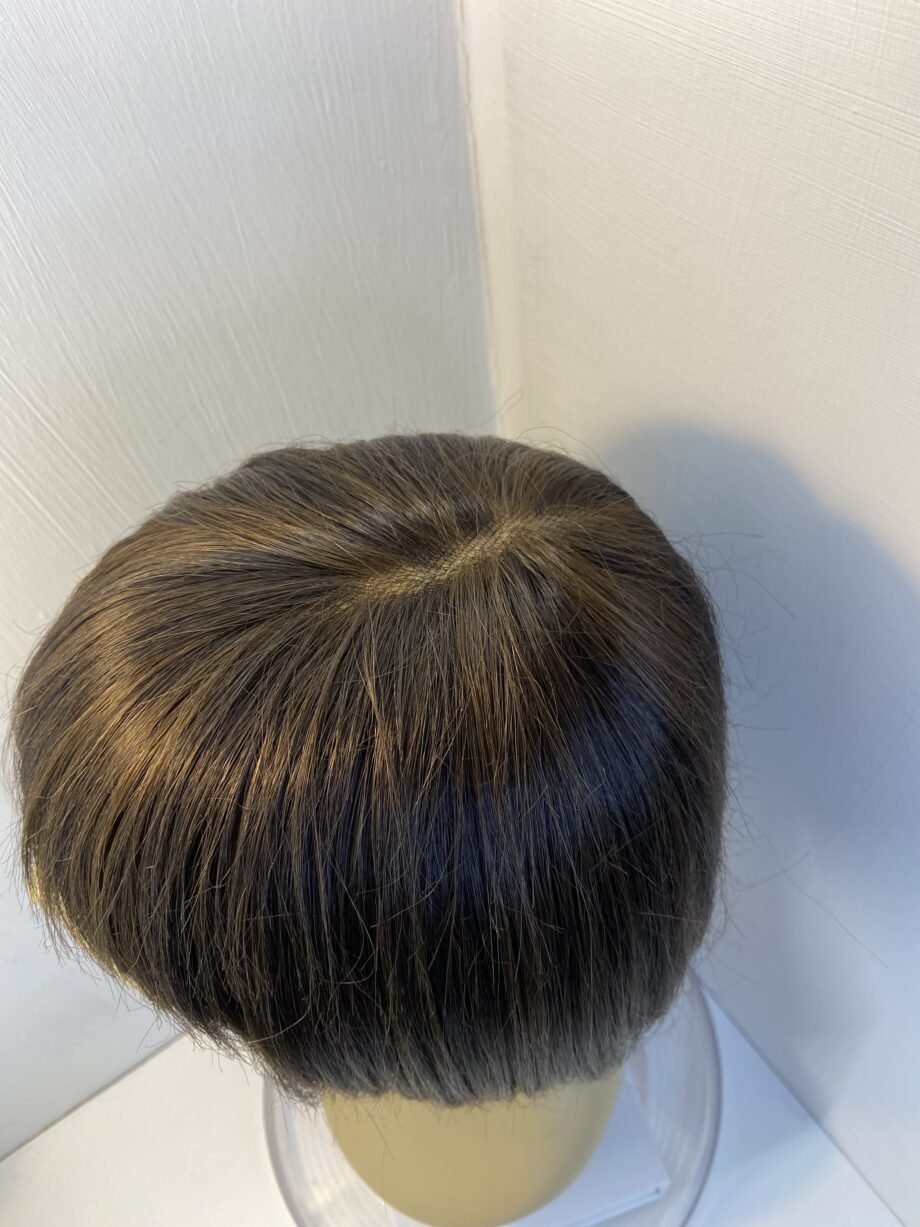 Dark brown shiny Rene of Paris wig. Brms10