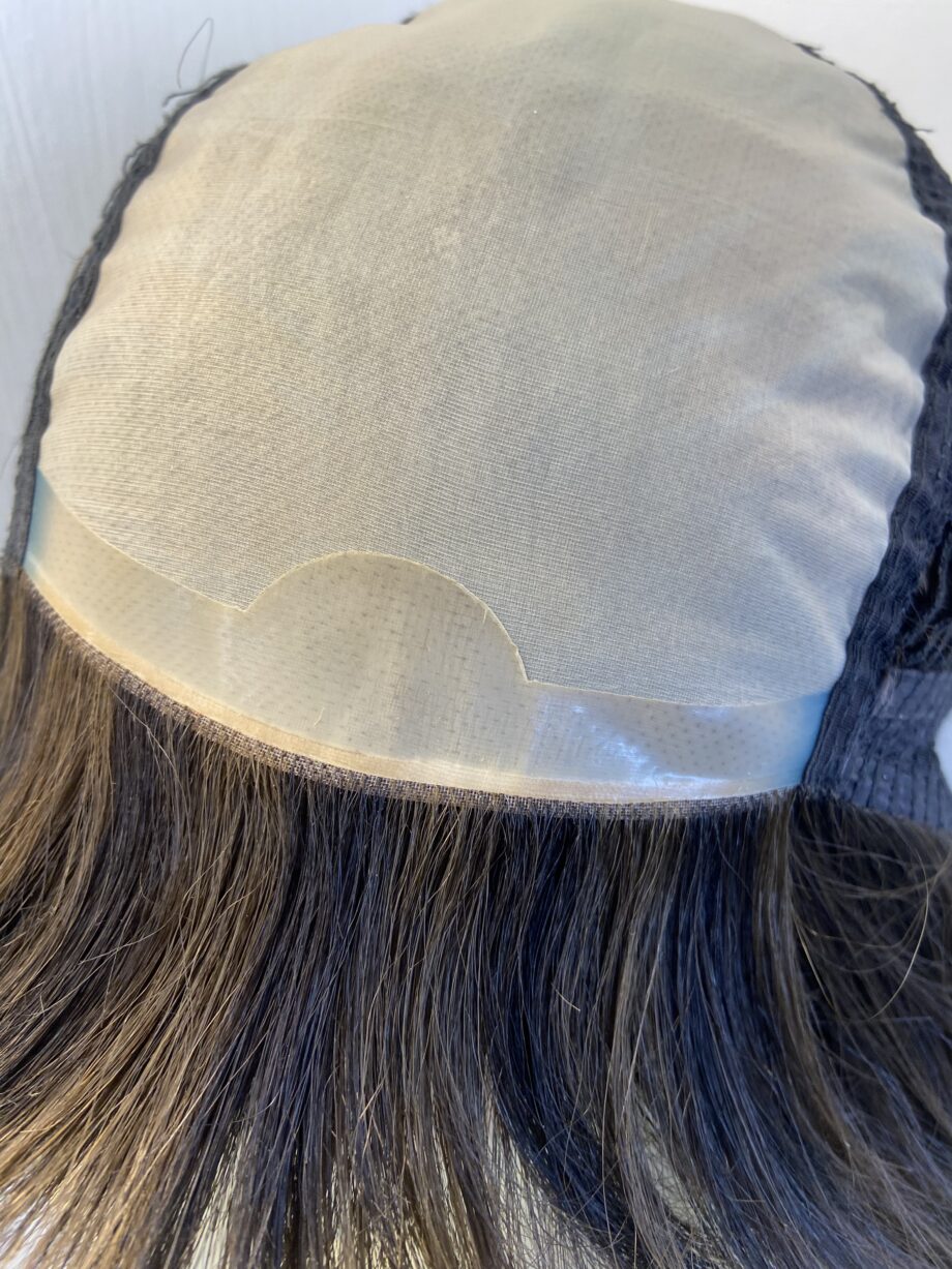 Dark brown shiny Rene of Paris wig. Brms10
