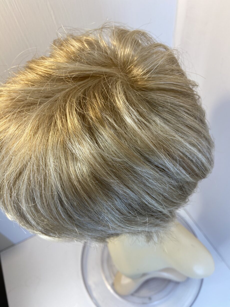Short blonde natural image wig. Blss25