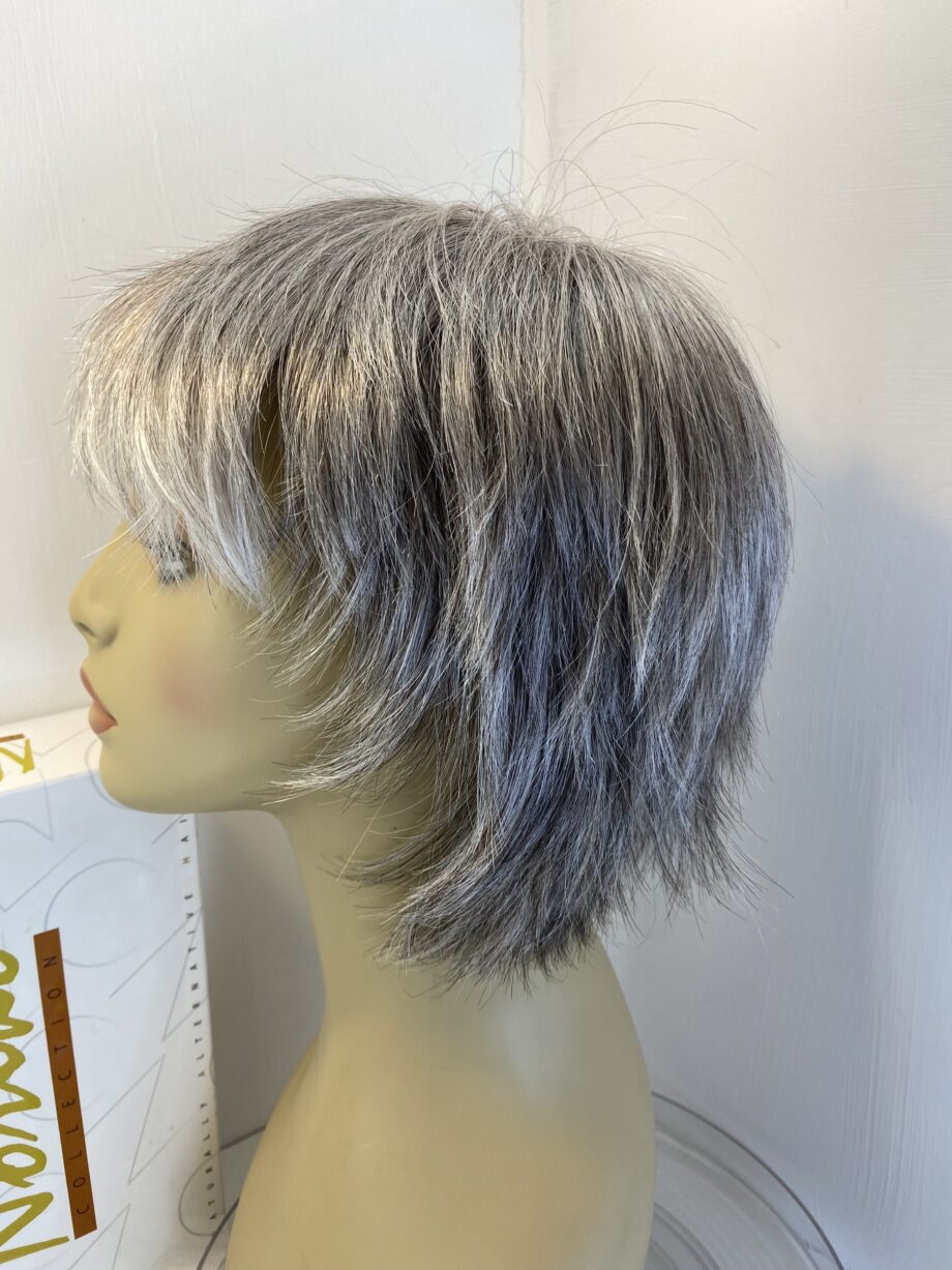 Noriko silver grey boxed wig. Bgss448