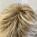 Blonde stylish designer wig. Natural image. Blsw508
