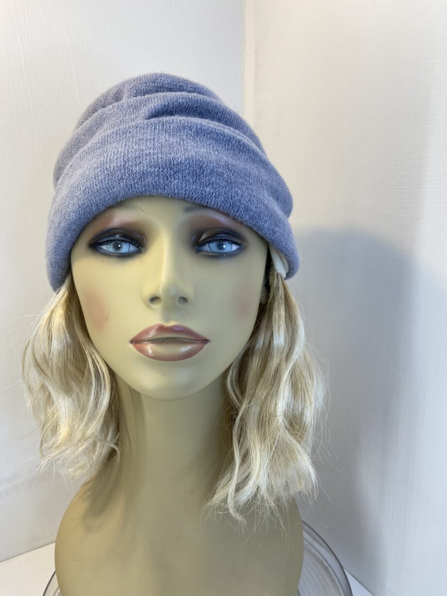 Blonde hair piece with warm hat. Bllc515
